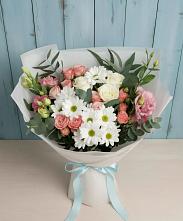 Букет цветов из:  Розы, Лизиантусы и Хризантемы в Коммунаре Курской области