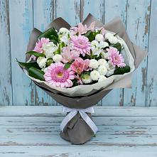 Букет цветов из:  Герберы, Альстромерии и Хризантемы #REPLACE_PRED# Коммунаре Курской области