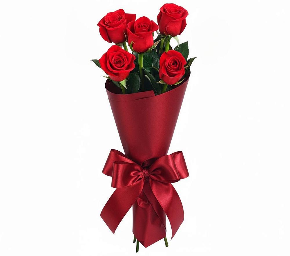 Букет 5 Красных роз Эдлесс Лав в Коммунаре Курской области