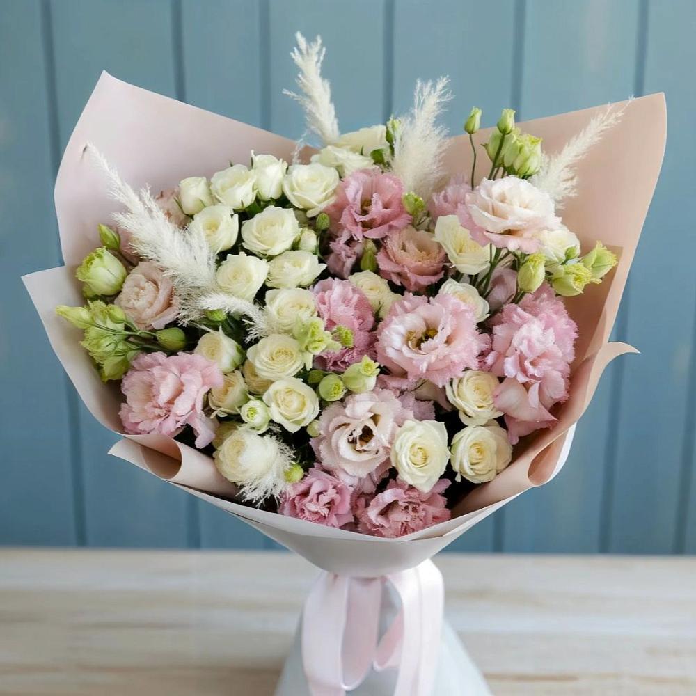 Букет цветов из: Альстромерии и Розы в Коммунаре Курской области