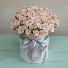 Цветочная композиция из Розы в шляпной коробке в Коммунаре Курской области