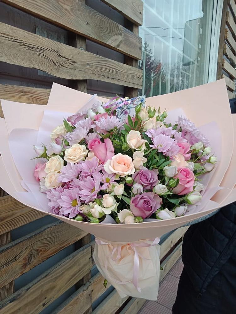 Букет цветов из: Розы и Хризантемы в Коммунаре Курской области