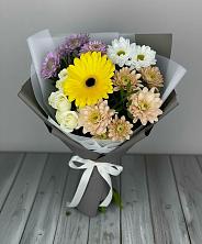 Букет цветов из:  Розы, Герберы и Хризантемы в Коммунаре Курской области