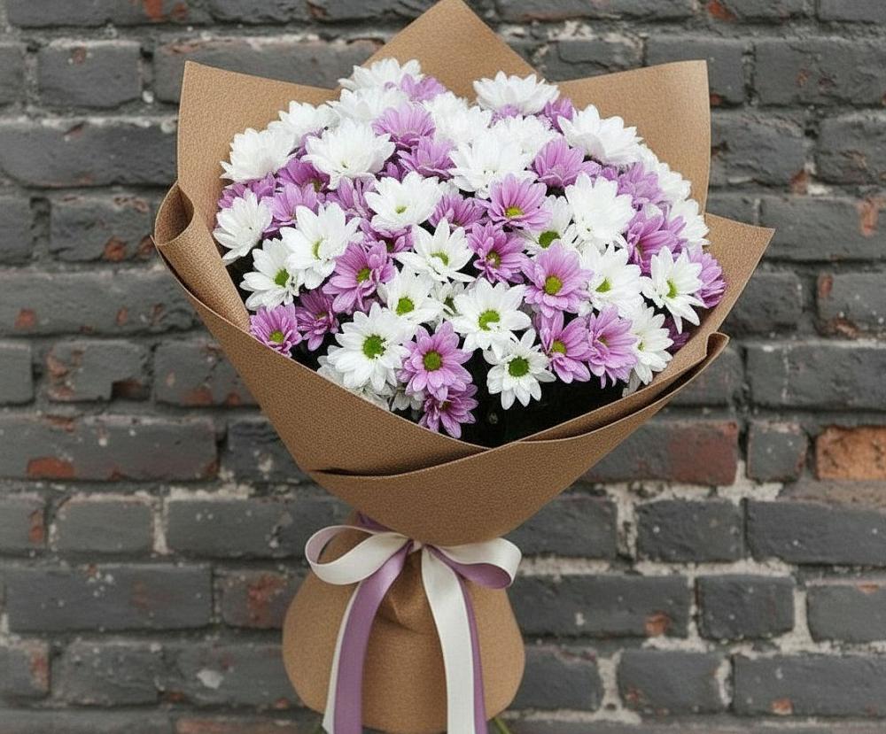 Букет цветов из: Хризантемы в Коммунаре Курской области