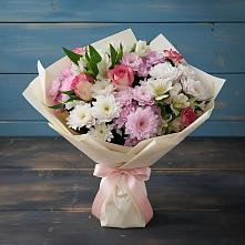 Букет цветов из:  Хризантемы, Альстромерии и Розы в Коммунаре Курской области