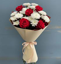 Букет цветов из:  Розы и Хризантемы в Коммунаре Курской области