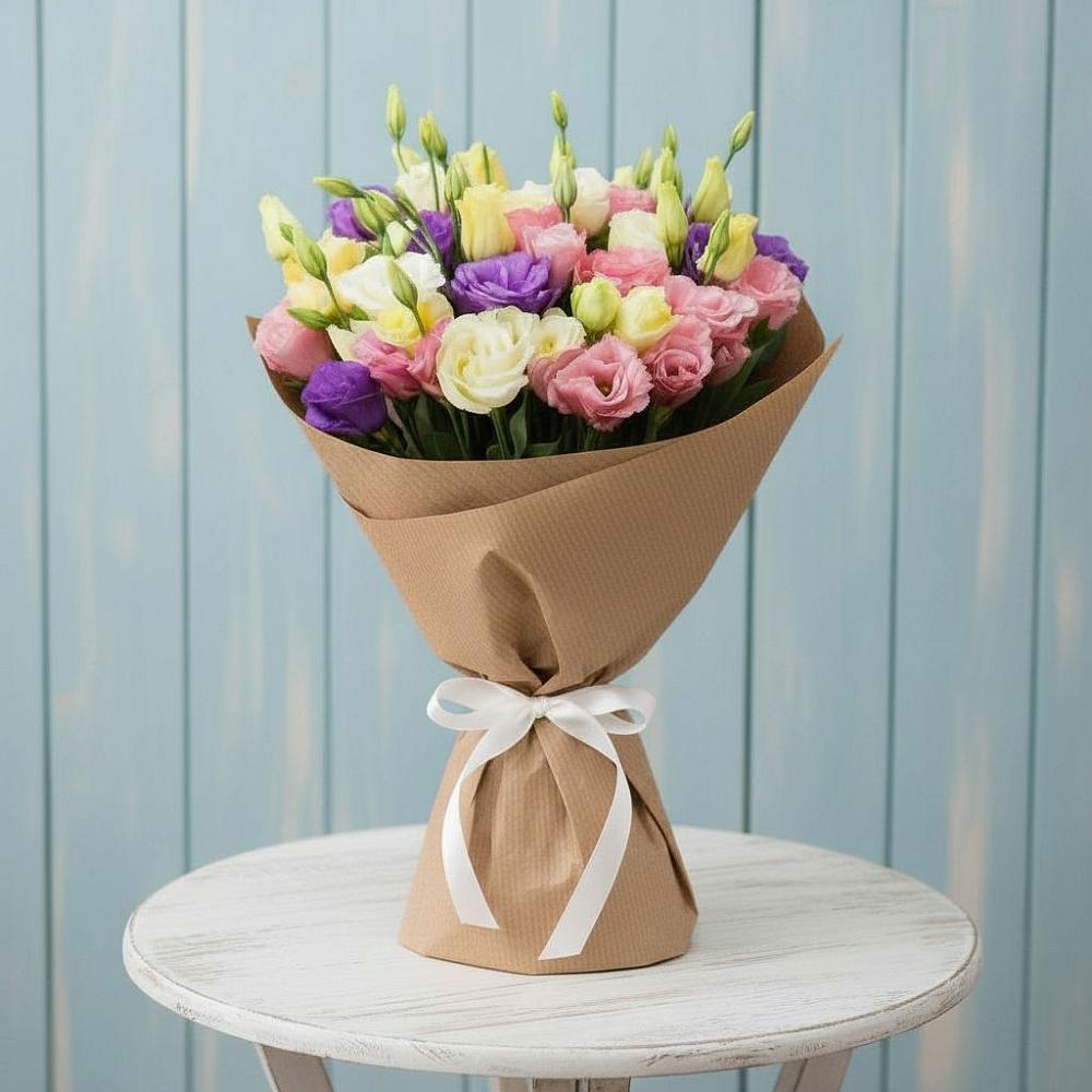 Букет цветов из: Лизиантусы в Коммунаре Курской области