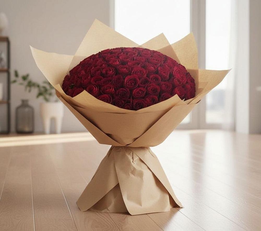 Букет 101 Красная роза в Коммунаре Курской области
