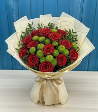 Букет цветов из:  Розы и Хризантемы в Коммунаре Курской области