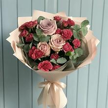 Букет цветов из:  Гвоздики и Розы в Коммунаре Курской области