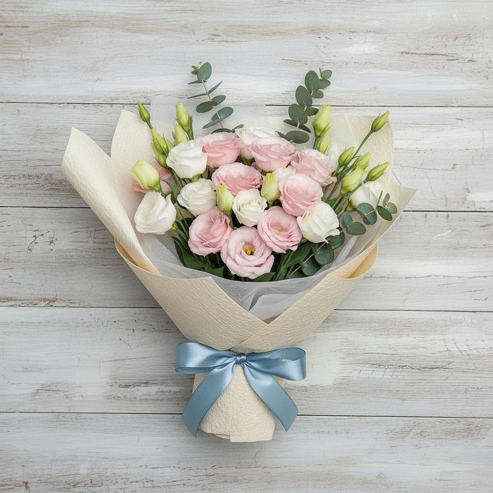 Букет цветов из: Лизиантусы в Коммунаре Курской области